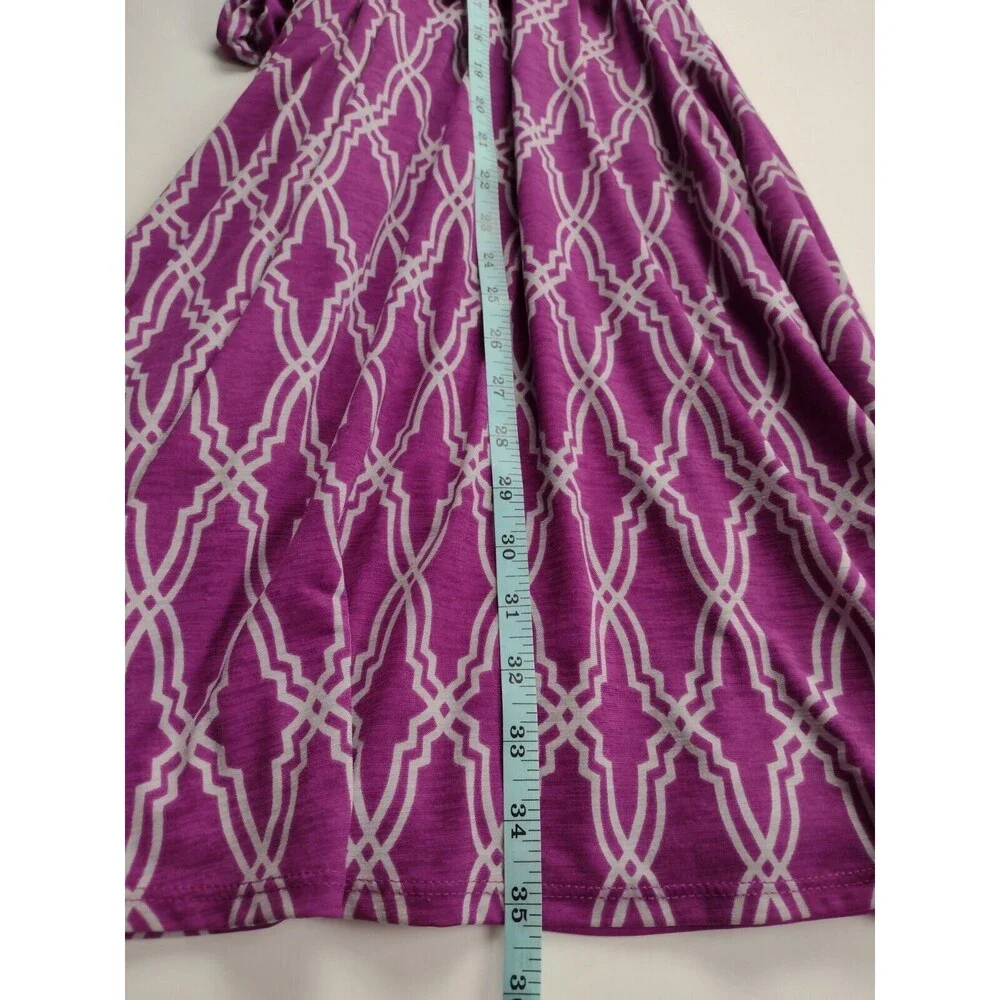 41 Hawthorn Wrap Dress Size Small Sleeveless Purple & Gray Geometric Travel